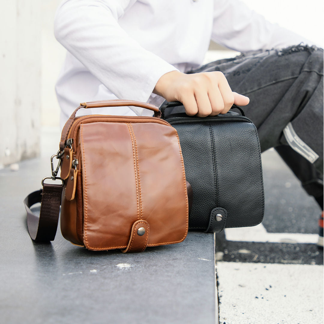 Men's Business First Layer Cowhide Trend Men's Shoulder Bags