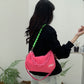 Women's Ge Plush Acrylic Chain Wide Strap Shoulder Bags