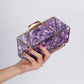 Women's Acrylic Metal Rhombus Elegant Chain Hand Evening Bags