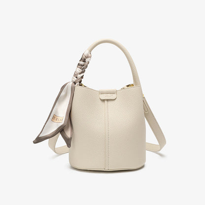 Women's Large Capacity Genuine Leather Commute Senior Bucket Bags