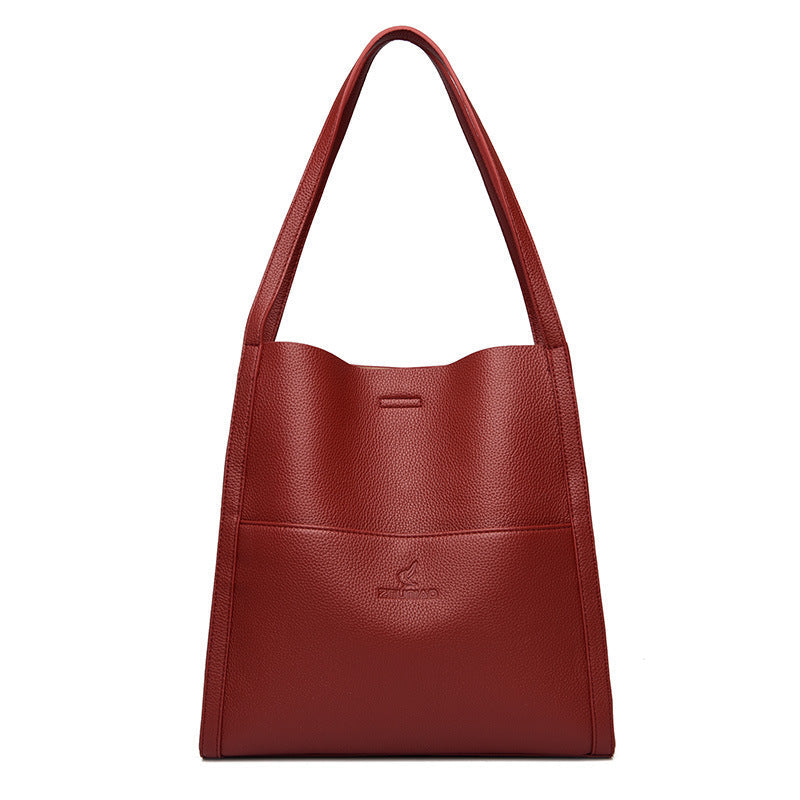 Women's High Quality Luxury Simple Solid Color Shopping Large Shoulder Bags