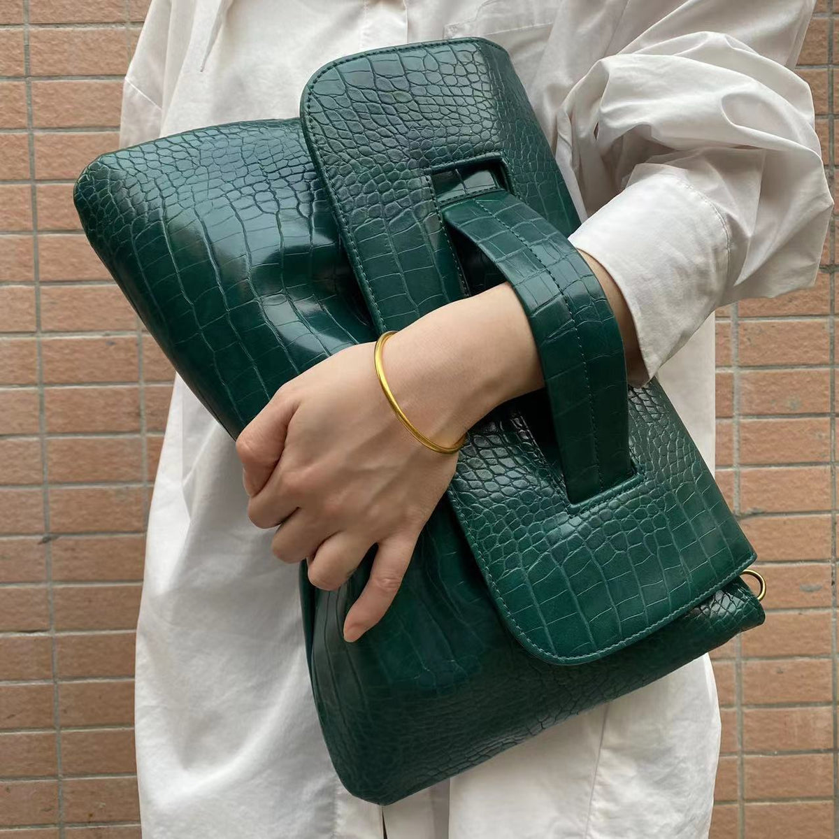 Pattern Strap Clutch Large Capacity File Handbags