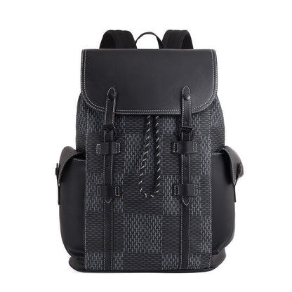 Men's Fashion Plaid Trendy Large Capacity College Backpacks