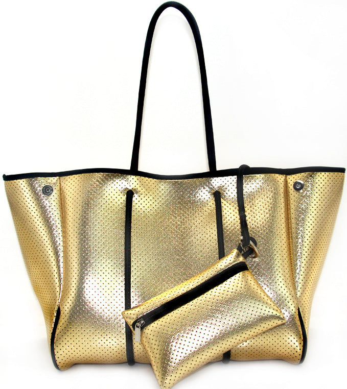 Leopard Print Printed Black Portable Beach Shoulder Bags