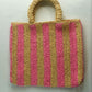 Straw Woven Letter Embroidery Hollow Beach Handbags