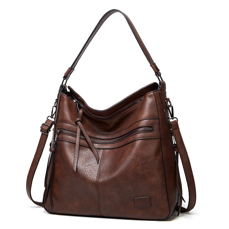 Attractive Women's Beautiful Trendy Double Zipper Shoulder Bags