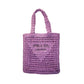 Bolso de moda grande con triángulo de paja bordado
