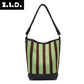 Women's Trendy Striped Portable Fashion Flower Bucket Bags