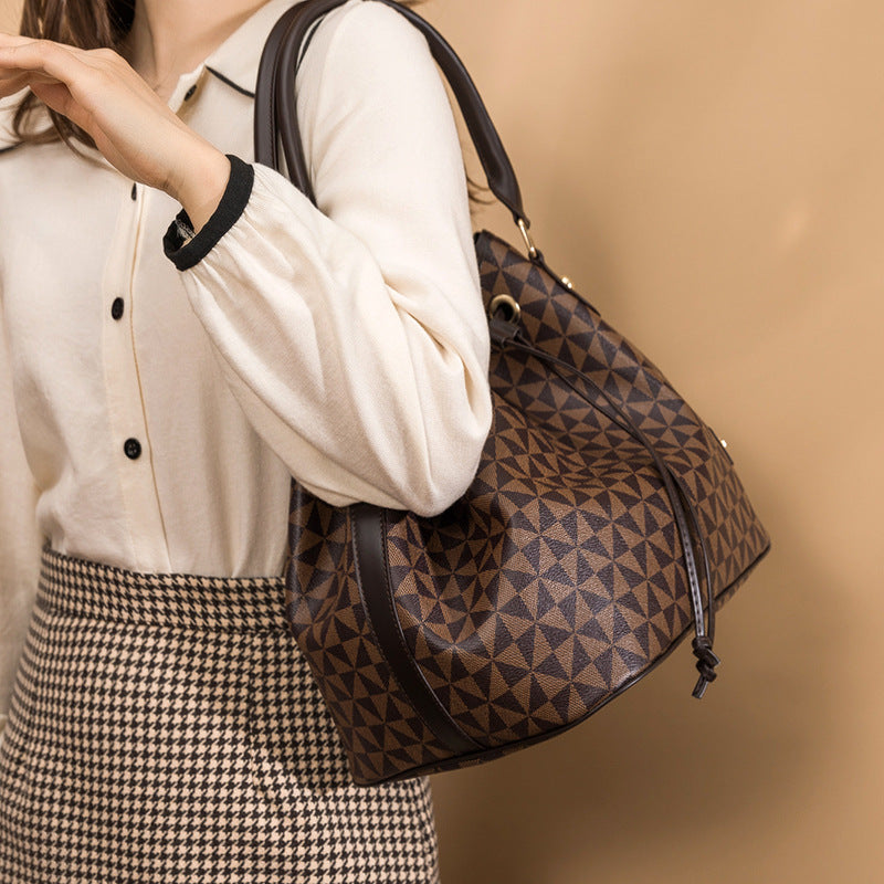 Women's Large Capacity Printed Korean Fashion Commuter Handbags