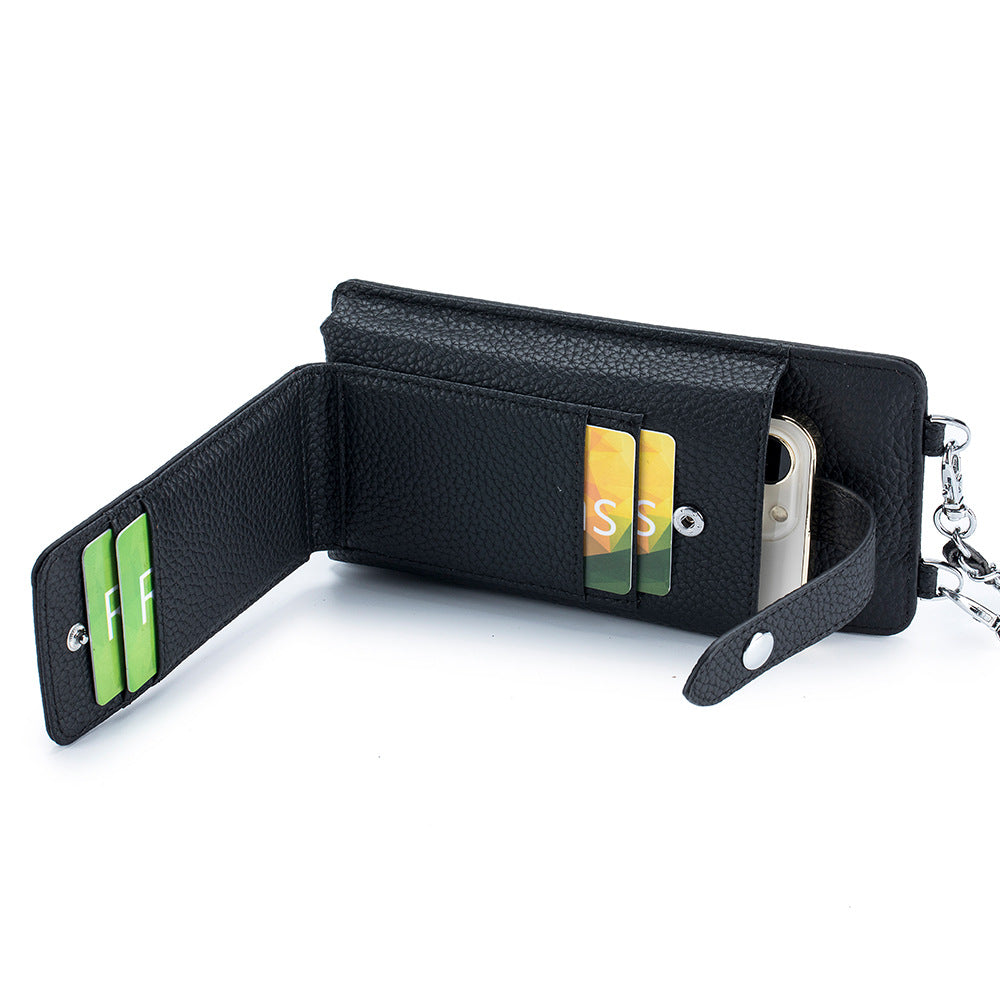 Women's Chic Mobile Genuine Leather Chain Mini Phone Bags