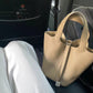 Women's Top Layer Cowhide Leather Portable Vegetable Handbags