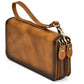 Men's Crazy Horse Leather Long Real Zipper Cowhide Men's Wallets