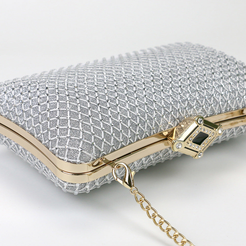Fashion Net Drill Dinner Clutch Banquet Crossbody Bags