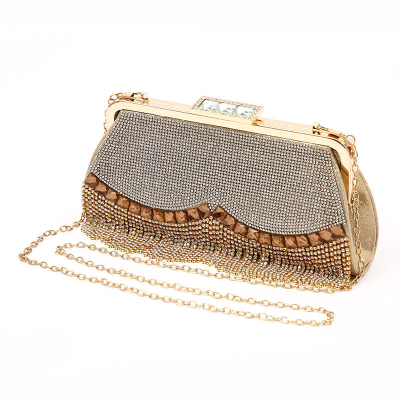 Dinner Rhinestone Tassel Fashion Diamond Cross Evening Bags