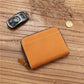 Men's Crazy Horse First Layer Cowhide Short Leather Zipper Simple Ladies Wallets
