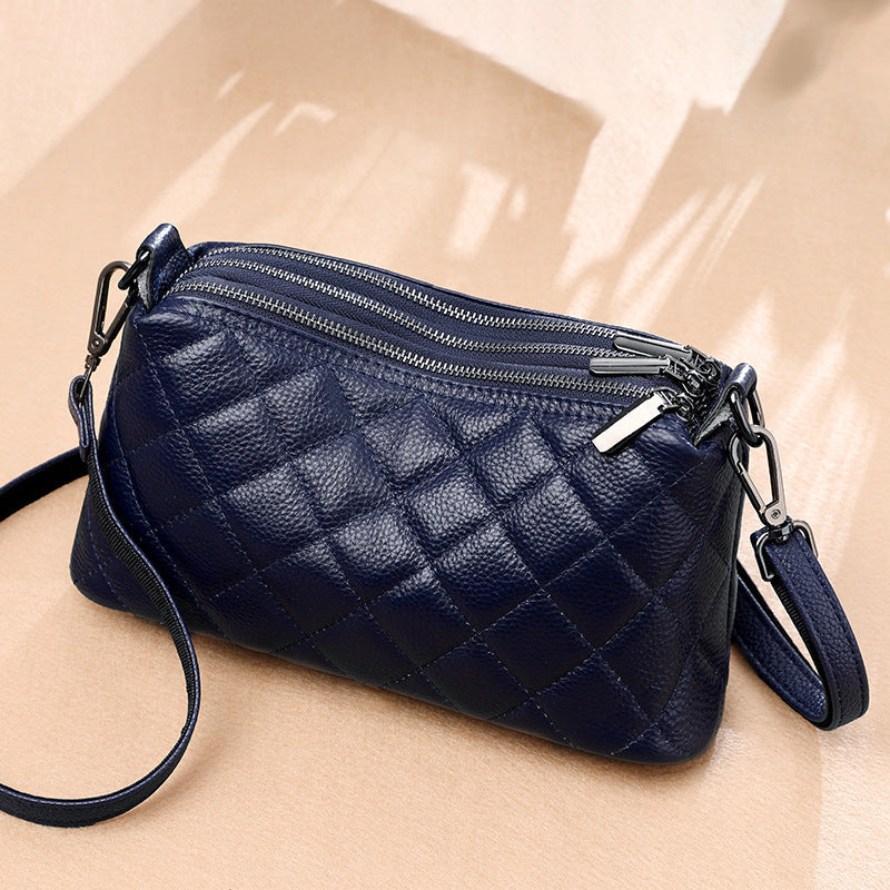 Women's First Layer Cowhide Diamond Embroidery Thread Crossbody Bags