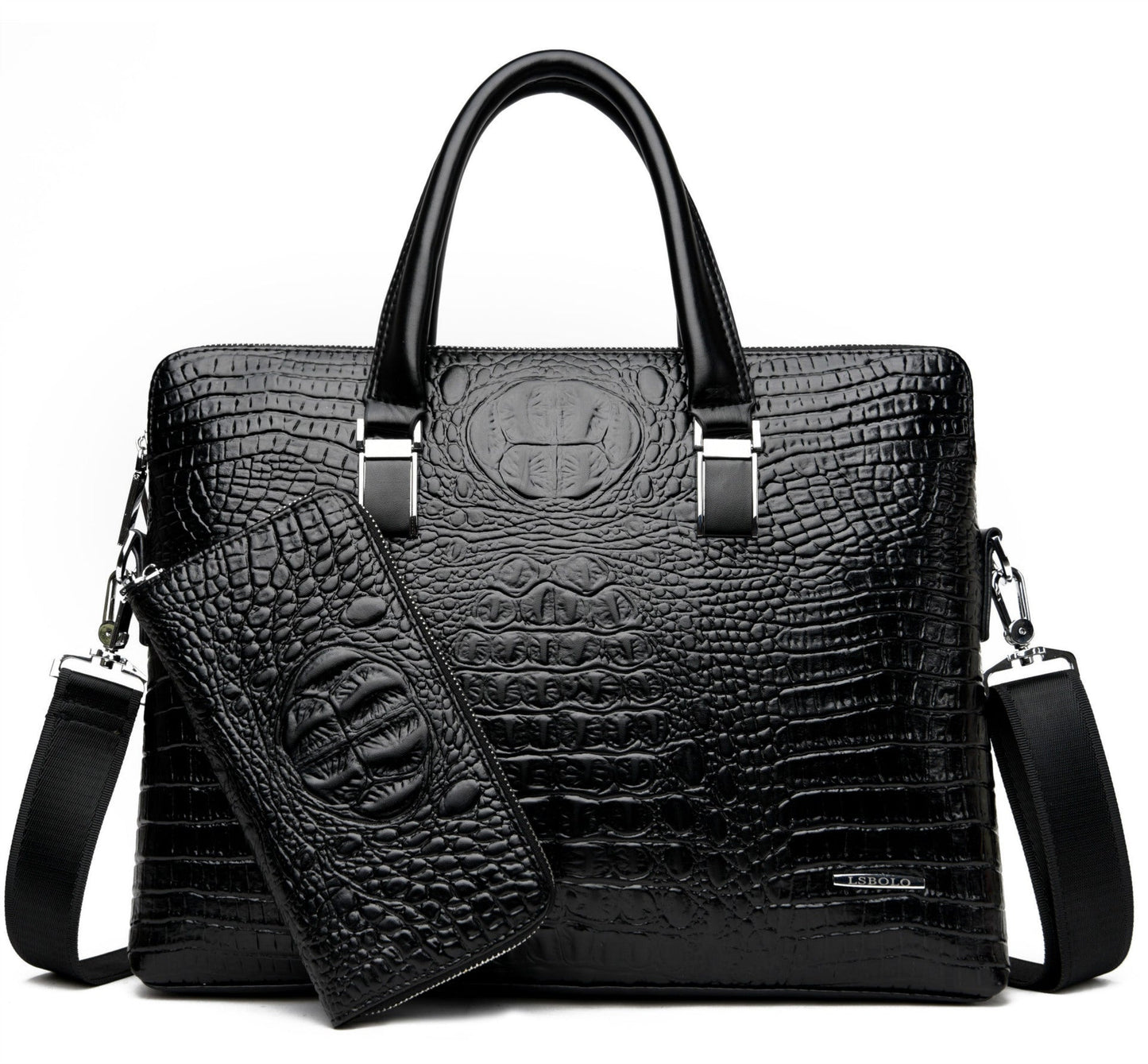Men's Fashion Alligator Print Document Computer Gift Men's Handbags