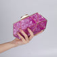 Women's Acrylic Metal Rhombus Elegant Chain Hand Evening Bags