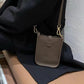 Layer Cowhide Lychee Pattern Unisex Leather Phone Bags