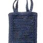Bolso de moda grande con triángulo de paja bordado