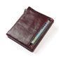 Men's Leather Vintage Short Double Zipper Large Men's Wallets