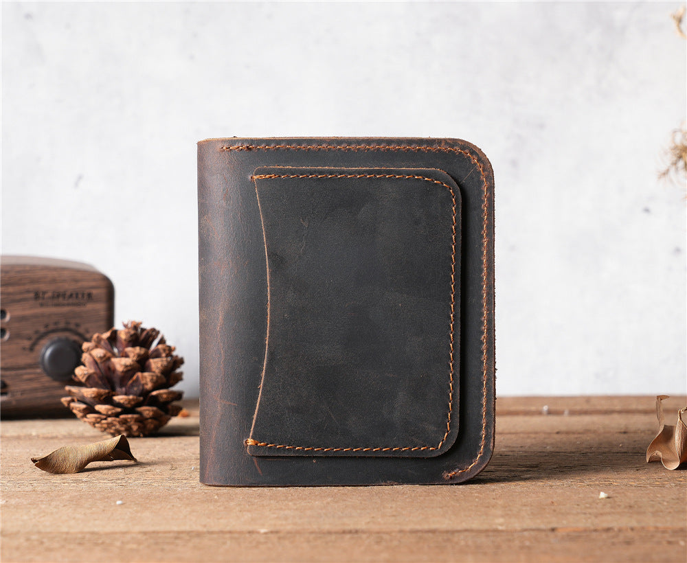 Women's & Men's & Leather Crazy Horse Handmade Retro Card Holder