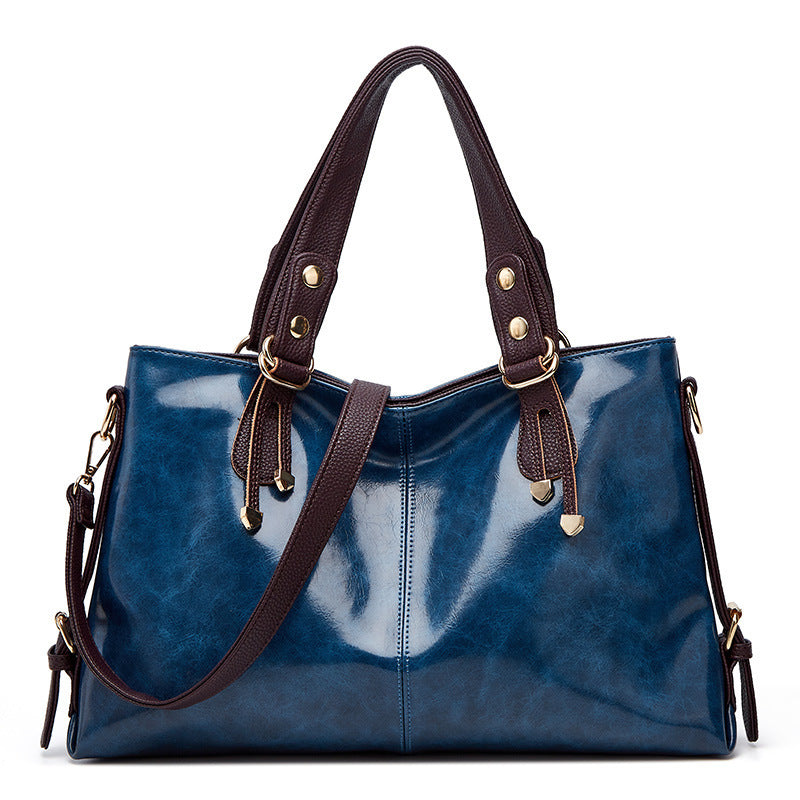 Women's Large Capacity Soft Leather Portable Commuting Shoulder Bags