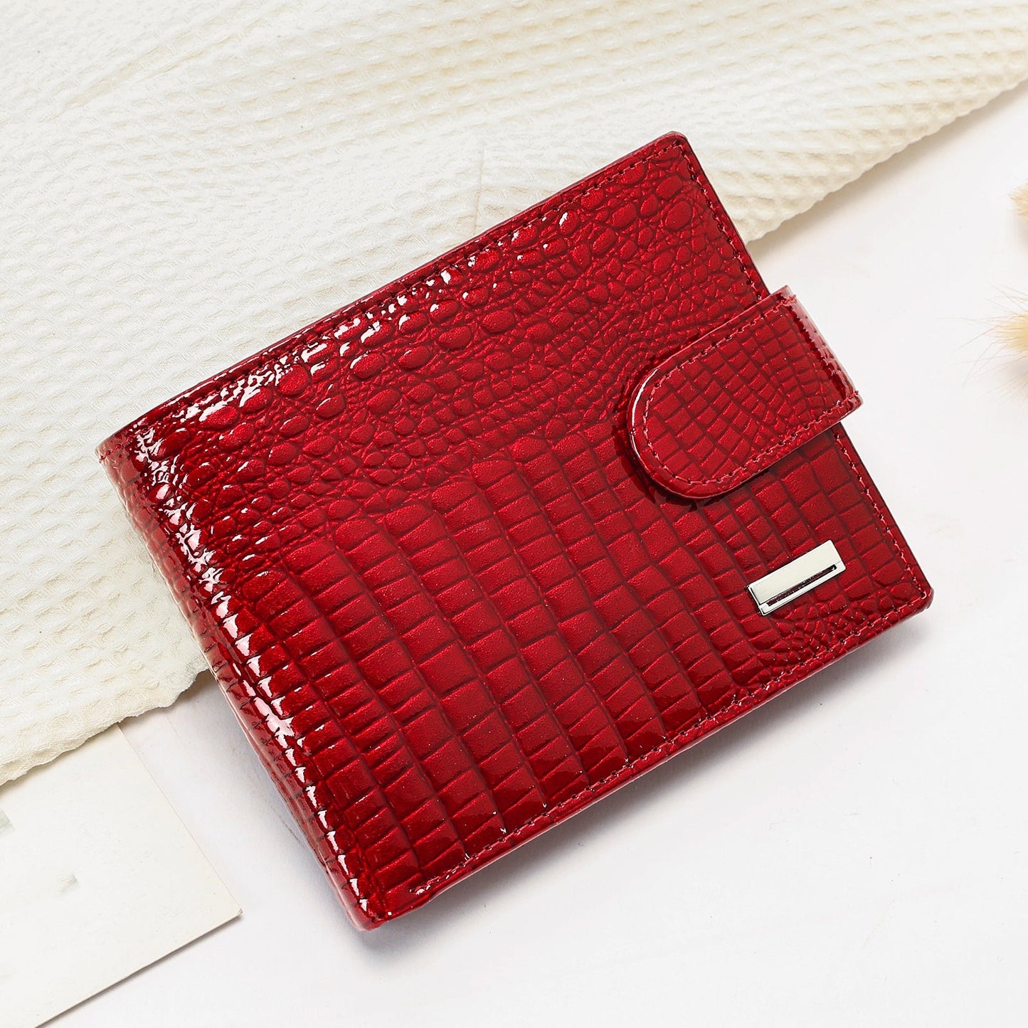 Women's Leather Short Multiple Slots Handmade Large Coin Purses
