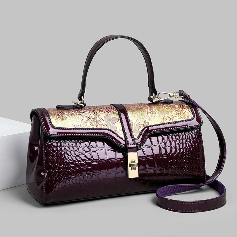 Women's Large Capacity Crocodile Pattern Fashion Retro Crossbody Bags