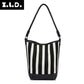 Women's Trendy Striped Portable Fashion Flower Bucket Bags