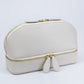 Solid Color Leather Fashion Shell Shape Multifunctional Cosmetic Bags