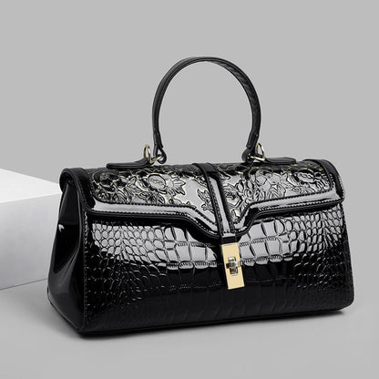 Women's Large Capacity Crocodile Pattern Fashion Retro Crossbody Bags