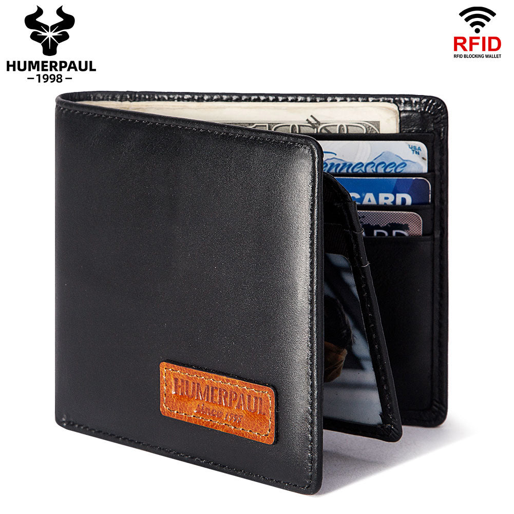 Layer Cowhide With Hole Leather For Men's Wallets