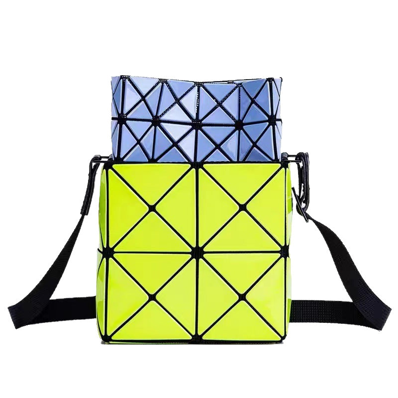Women's Box Color Matching Bird's Nest Geometric Small Square Bags