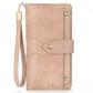 Women's Long Retro Oil Wax Skin Trifold Ladies Wallets
