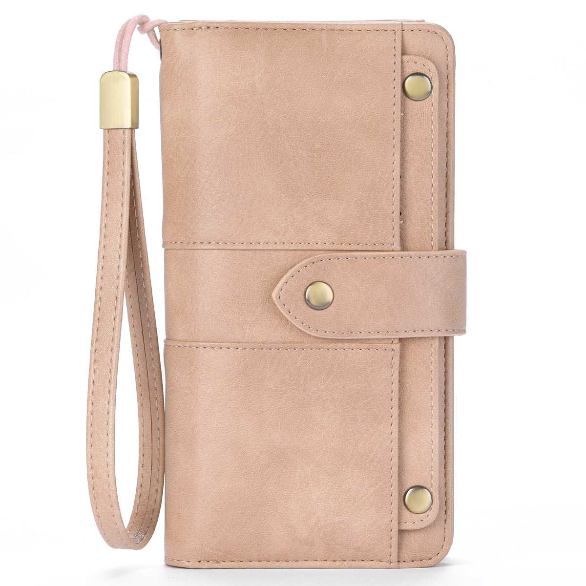 Women's Long Retro Oil Wax Skin Trifold Ladies Wallets
