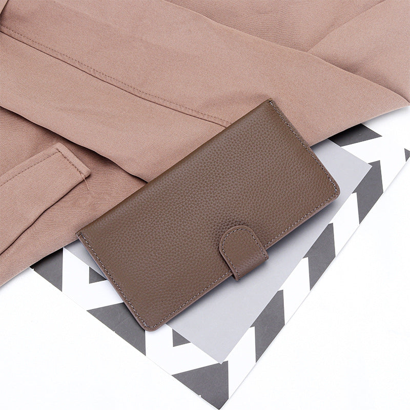Women's First Layer Cowhide Long Niche Hand-held Ladies Wallets