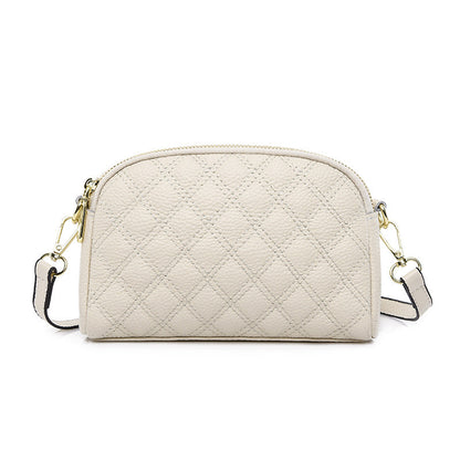 Women's Leather Rhombus Summer Fashion Cowhide Phone Bags