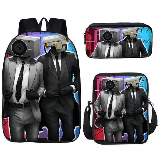 Toilet Primary Secondary Monitor Three-piece Set Elementary School Students' Schoolbags
