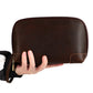 Men's Retro Crazy Horse Leather Clutch Headset Men's Handbags