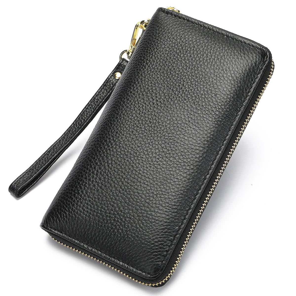 Women's Leather Long Clutch Cowhide Zip Handbags