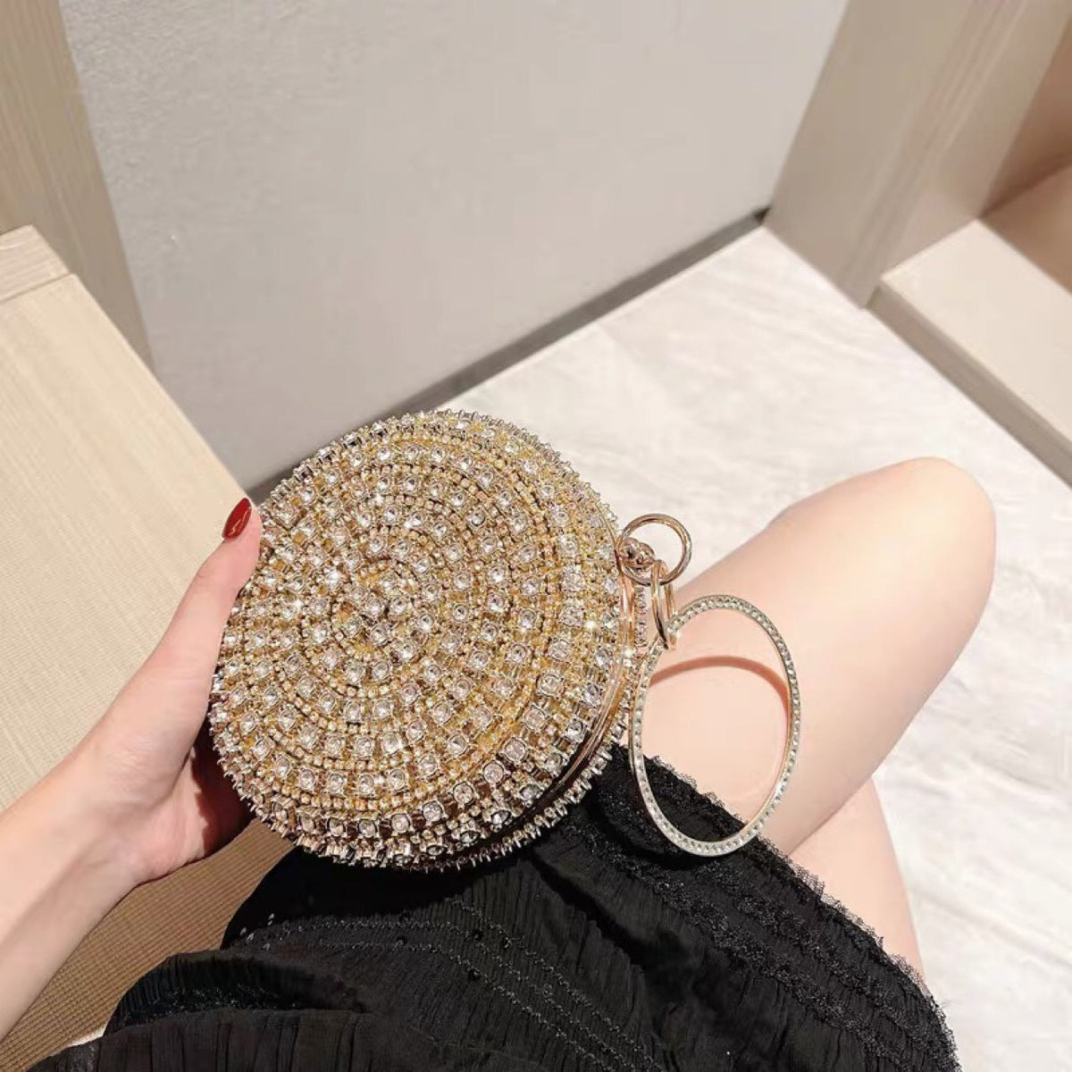 Rhinestone Banquet Formal Dress Round Dinner Evening Bags