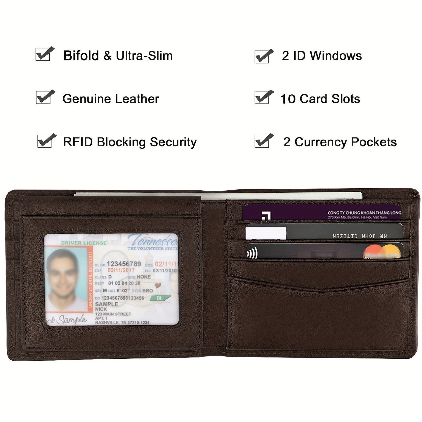 Men's Swiping Business Texture Multiple Slots Short Men's Wallets