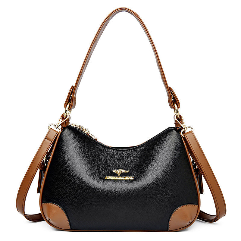 Women's Soft Leather Mother Simple Versatile Large Crossbody Bags