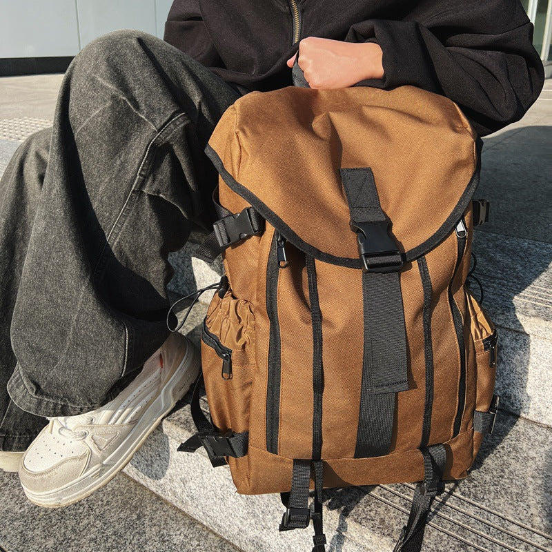 Women's & Men's & Solid Color Korean Versatile Junior High Large Backpacks