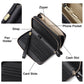 Women's Layer Cowhide Double Zip Clutch Trendy Ladies Wallets