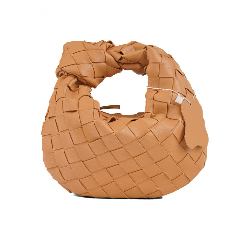 Mini Woven Handmade Croissant Gold Hardware Handbags