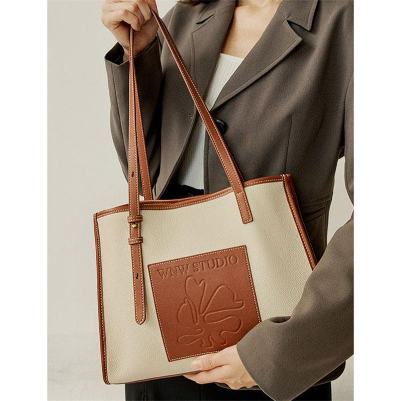 Women's Genuine Leather Large Easy Niche Cow Shoulder Bags