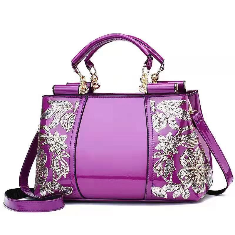 Women's Fashion Patent Leather Mother's Bright Elegant Handbags