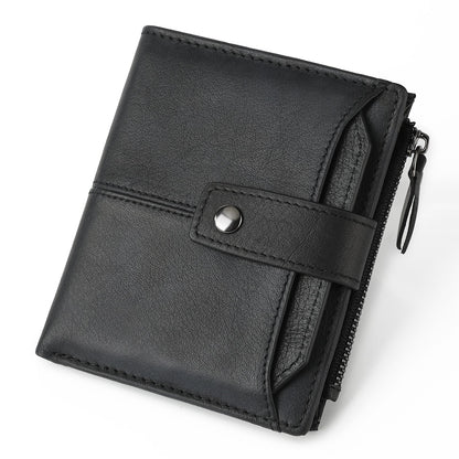 Leather For Man Large Capacity Short Men's Wallets